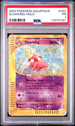 PSA 1 PR 2003 Aquapolis Slowking Holo Foil H22/H32 E-Reader Series Pokemon WOTC - Image 1