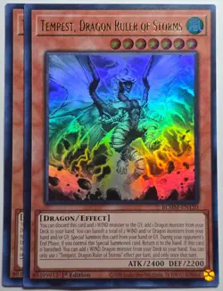 Yugioh x2 Tempest, Dragon Ruler of Storms BLMM-EN120 Ultra Rare 1st Edition - Image 1
