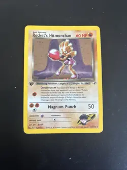 Pokemon TCG Rockets Hitmonchan Holo Rare Card 11/132 1st Edition - Image 1