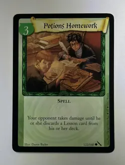 HARRY POTTER TCG GAME CARD CHAMBER OF SECRETS POTIONS HOMEWORK 122/140 UNPLAYED - Image 1