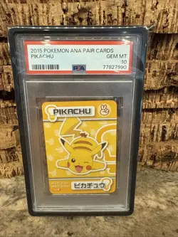 ⚡🐀2015 Pokemon Ana Pair Pikachu Mini Card PSA 10 Gem Mint Very Low Pop - Image 1