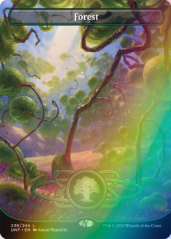 MTG - Forest - Foil Borderless - UNF 239/244 - Unfinity - Magic the Gathering - Image 1