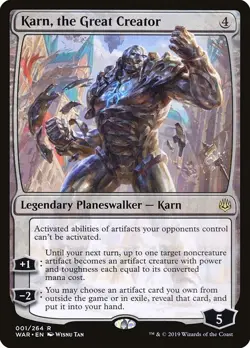 Karn, the Great Creator 1x FOIL WAR MTG War of the Spark Rare MINT planeswalker - Image 1