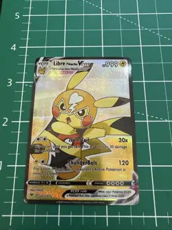Libre Pikachu Pokemon Card VCOS Holo Cosplay - Image 1