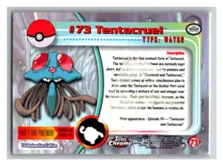 Tentacruel #73 2000 Topps Chrome Pokemon Pokemon Trading Card TCG Nintendo 2000 - Image 2