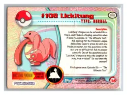 Lickitung #108 1999 Artbox Stickers Pokemon Trading Card TCG Nintendo 1999 - Image 2