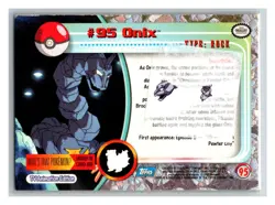 Onix #95 2000 Topps Pokemon TV Animation Trading Card TCG Nintendo 2000 - Image 2