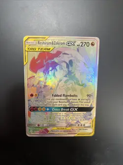 Pokemon Reshiram & Zekrom GX (Secret) 259/236 Sm-Cosmic Eclipse TAG TEAM - MINT - Image 1