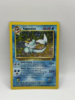 1999 Pokemon TCG Vaporeon #12/64 LP Jungle Holo Unlimited Rare - Image 1