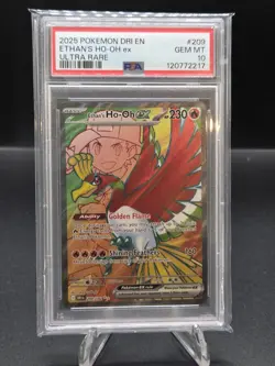 2025 POKEMON DRI EN-DESTINED RIVALS ULTRA RARE #209 ETHAN'S HO-OH EX PSA 10 - Image 1
