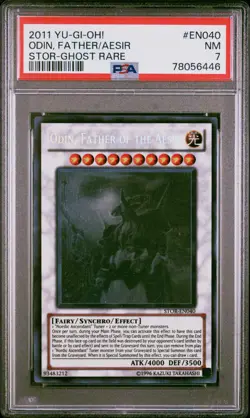 Yugioh Odin, Father of the Aesir STOR-EN040 Ghost Rare PSA 7 - Image 1