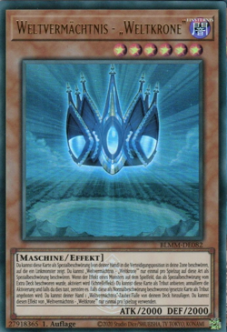 yugioh 1x Weltvermachtnis - „Weltkrone“ BLMM-DE082 ULTRA RARE 1AUFLAGE DEUTSCH - Image 1