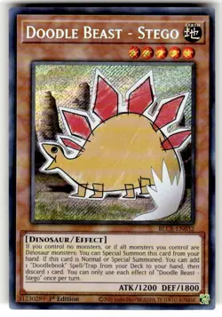 Yugioh! Doodle Beast - Stego - BLCR-EN032 - Secret Rare - 1st Edition Near Mint, - Image 1