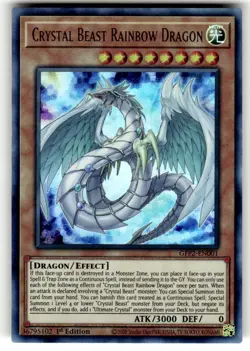 Yugioh! Crystal Beast Rainbow Dragon - GFP2-EN001 - Ultra Rare - 1st Edition NM - Image 1