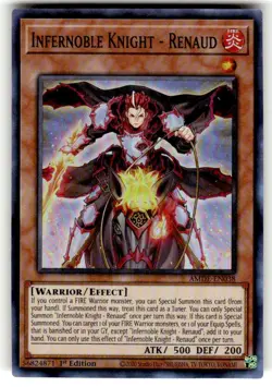 YuGiOh! Infernoble Knight - Renaud - AMDE-EN038 - Super Rare - 1st Ed - NM - Image 1