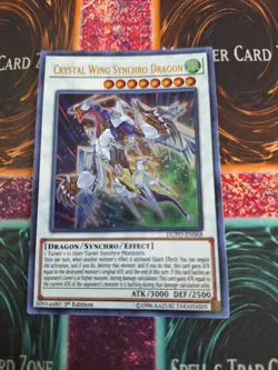 Yugioh Crystal Wing Synchro Dragon DUPO-EN068 Ultra Rare 1st Edition Near Mint - Image 1