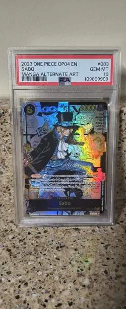 PSA 10 Sabo Kingdoms of Intrigue Manga Card #OP04-083 One Piece English Foil - Image 1