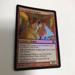 Magic The Gathering Foil Double-Headed Dragon Card Used - Image 1