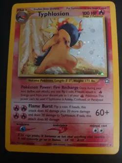 Pokemon Neo Genesis 2000 Typhlosion Holo Rare Card TCG 17/111 SWIRL - Image 1