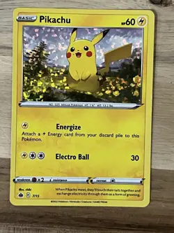 Awesome Pokemon Card Pikachu 7/15 Holo Foil LP - Image 1