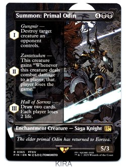 MTG - Summon: Primal Odin [Borderless] - #0365 - Final Fantasy - MINT - Image 1