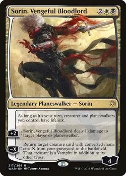 Sorin, Vengeful Bloodlord 1x FOIL WAR MTG War of the Spark Rare MINT black white - Image 1
