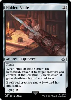 NM Foil Hidden Blade, MTG, Assassin's Creed, Magic the Gathering, 73 - Image 1