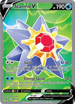Starmie V - 166/189 - Pokemon TCG Astral Radiance (2022) - NM - Full Art - Holo - Image 1
