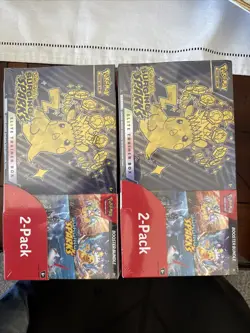 Lot - 2 Pokemon Surging Sparks Elite Trainer Box + Booster Bundle IN HAND Costco - Image 1