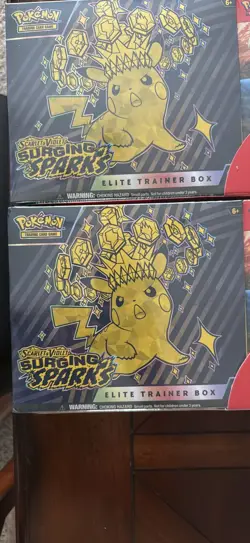 Lot - 2 Pokemon Surging Sparks Elite Trainer Box + Booster Bundle IN HAND Costco - Image 3