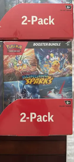 Lot - 2 Pokemon Surging Sparks Elite Trainer Box + Booster Bundle IN HAND Costco - Image 4