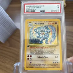 Pokemon Cards: Base Set Rare Holo: Machamp 8/102 PSA 5 🤩 - Image 1