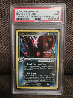 PSA 9 Dark Octillery Reverse Holo Foil 8/109 Ex Team Rocket Returns 2004 Pokemon - Image 1