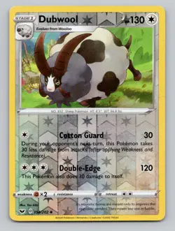 Reverse Holo Dubwool #154/202 Uncommon SWSH01: Sword & Shield Base Set Pokemon - Image 1