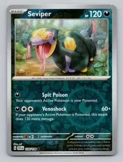 Reverse Holo Seviper #128/198 Common SV01: Scarlet & Violet Base Set Pokemon - Image 1