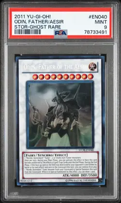 Yugioh Odin, Father of the Aesir STOR-EN040 Ghost Rare PSA 9 - Image 1