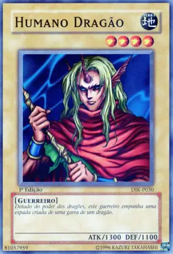 Yugioh D. Human Portuguese DIK-P030 1st Edition "Humano Dragao". Lightly Played - Image 1