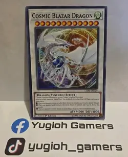 YUGIOH COSMIC BLAZAR DRAGON LED6 1ST EDITION COMMON LIGHT PLAYED - Image 1
