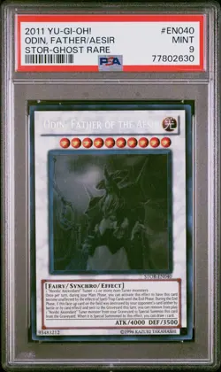 Yugioh Odin, Father of the Aesir STOR-EN040 Ghost Rare PSA 9 - Image 1