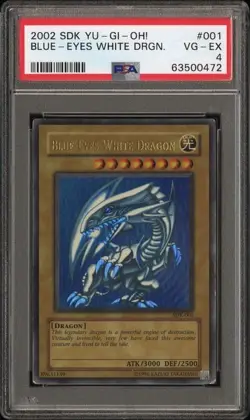 Yugioh - Blue Eyes White Dragon SDK-001 Ultra Rare PSA 4 Slight Wavy - Image 1