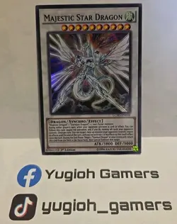 YUGIOH MAJESTIC STAR DRAGON LC5D 1 ST EDITION SUPER LIGHT PLAYED - Image 1