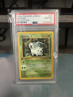 Pokemon TCG Jungle Nidoran 1st Edition 1999 Card #57/64 PSA 10 - Image 1