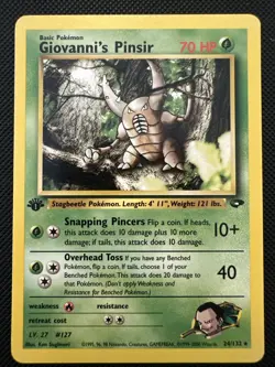 1x NM/M Giovanni’s Pinsir 24/132 Gym Challenge 1st Edition Pokemon Card - Image 1