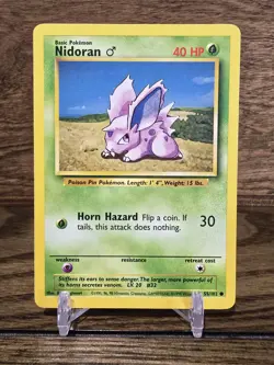 Nidoran 55/102 Base Unlimited *Rare* Pokemon Card TCG Non Holo LP Vintage - Image 1