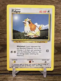 Pidgey 57/102 Base Unlimited *Rare* Pokemon Card TCG Non Holo LP Vintage - Image 1