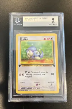 Pokemon TCG Dratini 1st Edition Non-Holo Foil Card #53/82 1999 Vintage BGS 9 - Image 2