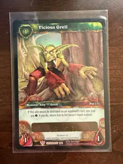 Vicious Grell Crown Loot 1/3 *UNSCRATCHED* World Of Warcraft Loot Card LP - Image 1