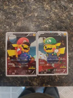 CUST0M-MADE SEE DSCR 2016 Pokemon Japanese Luigi Mario Pikachu 294/XY-P 296/XY-P - Image 2