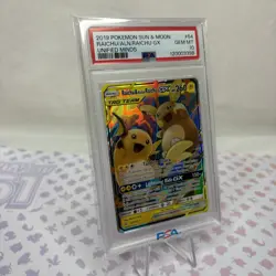 2019 Pokemon Sun & Moon Raichu & Alolan Raichu GX 54/236 Unified Minds PSA 10 - Image 2