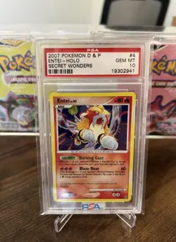 2007 Pokemon Entei Holo Secret Wonders #4 PSA 10 Gem Mint - Image 1